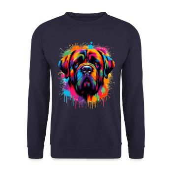 Mastiff Dog Head Graphic - Unisex Sweatshirt - navy - Front - Alina (178cm) & Michal (187cm)