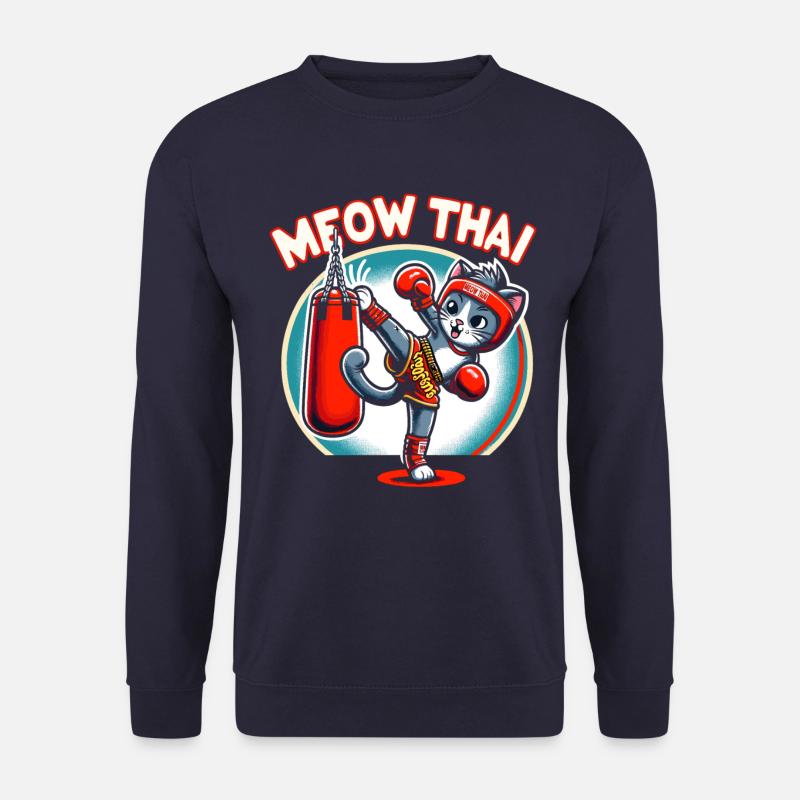 Muay Thai Kampfkunst Katze Miau Thai Thai Boxen - Unisex Pullover - Navy