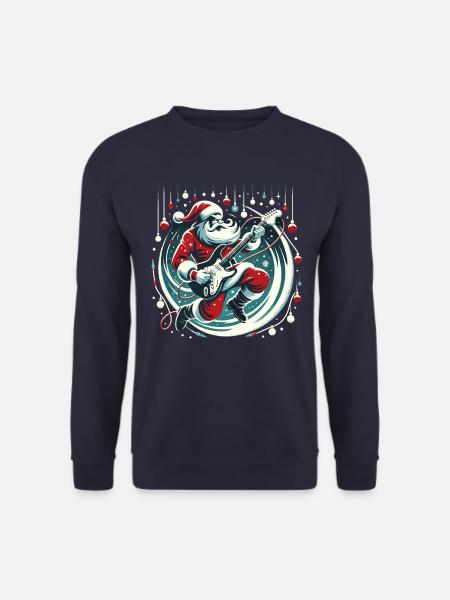 Gitarrist Weihnachtsmann Weihnachtsgitarrist - Unisex Pullover - Navy