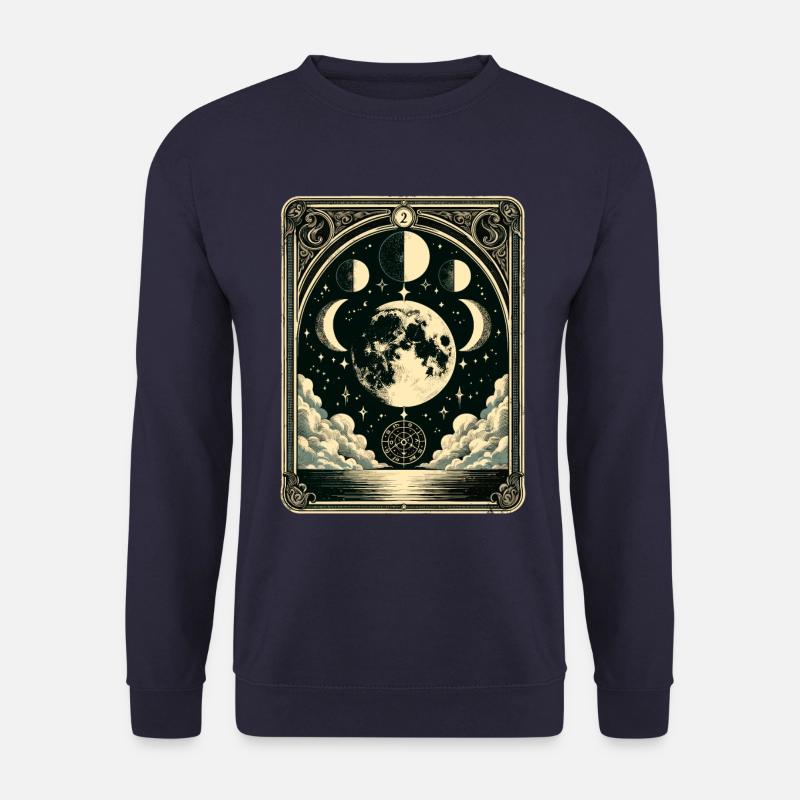 Tarotkarte Vintage Mondphase Astrologie Tarot - Unisex Pullover - Navy