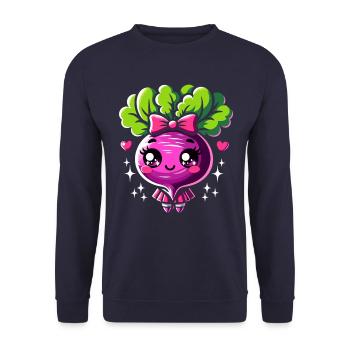 Beetroot Beets Vegetables Kawaii Beets - Unisex Sweatshirt - navy - Front - Alina (178cm) & Michal (187cm)