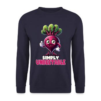 Beetroot Beets Vegan Simply Unbeetable Veggie - Unisex Sweatshirt - navy - Front - Alina (178cm) & Michal (187cm)