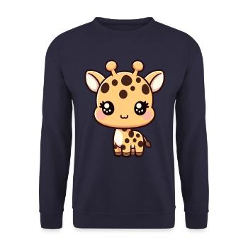 Kawaii bébé girafe graphique mignonne girafe - Sweat-shirt Unisexe - marine - Devant - Alina (178cm) & Michal (187cm)