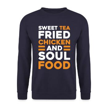 Sweet Tea Fried Chicken Southern Cuisine Soul Food - Unisex Sweatshirt - navy - Front - Alina (178cm) & Michal (187cm)