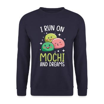 Amateur de mochi kawaii et de desserts japonais Dreams - Sweat-shirt Unisexe - marine - Devant - Alina (178cm) & Michal (187cm)
