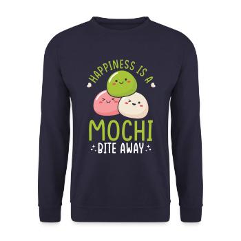Kawaii Mochi Japon Amateurs de nourriture Mignon Dessert Sur Le Thème - Sweat-shirt Unisexe - marine - Devant - Alina (178cm) & Michal (187cm)