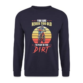 Dirt Bike Enthusiast Inspirational Quote Motocross - Unisex Sweatshirt - navy - Front - Alina (178cm) & Michal (187cm)