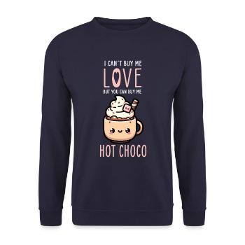 Warm Embrace of Sweet Hot Chocolate - Cozy Love - Unisex Sweatshirt - navy - Front - Alina (178cm) & Michal (187cm)