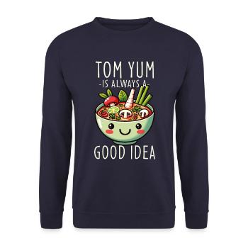 Tom Yum Soup Lover's Delight - Einzigartige thailändische Küche - Unisex Pullover - Navy - Vorne - Alina (178cm) & Michal (187cm)