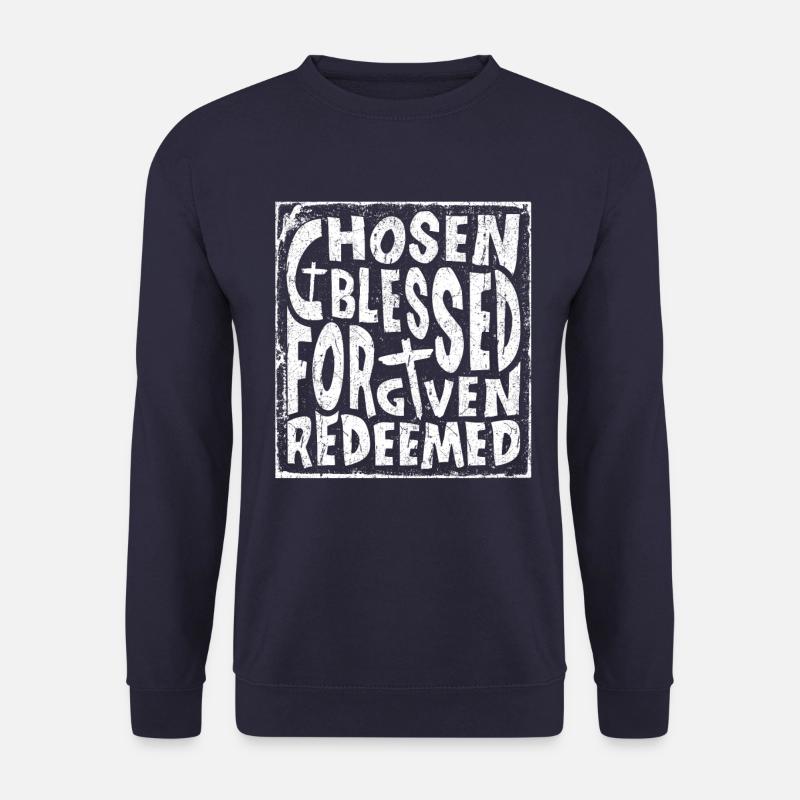 Chosen Forgiven Redeemed - Unisex Sweatshirt - navy