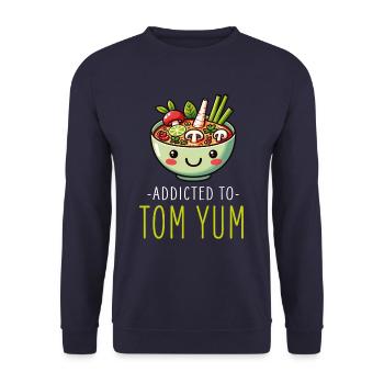 Tom Yum Soup Enthusiast Künstlerisches Design für Thai - Unisex Pullover - Navy - Vorne - Alina (178cm) & Michal (187cm)