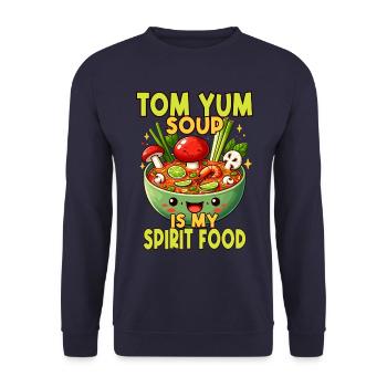 Tom Yum Suppenspiritus - Ein einzigartiges Design für Thai - Unisex Pullover - Navy - Vorne - Alina (178cm) & Michal (187cm)