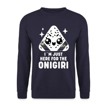 Entzückende Kawaii Onigiri Japanische Reisbällchen - Unisex Pullover - Navy - Vorne - Alina (178cm) & Michal (187cm)