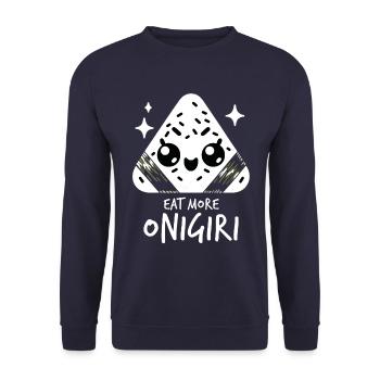 Mignon Kawaii Onigiri Japonais Rice Balls Graphique - Sweat-shirt Unisexe - marine - Devant - Alina (178cm) & Michal (187cm)