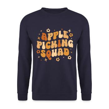 Apple Picking Season Harvest Crew Apple Picking - Unisex Sweatshirt - navy - Front - Alina (178cm) & Michal (187cm)