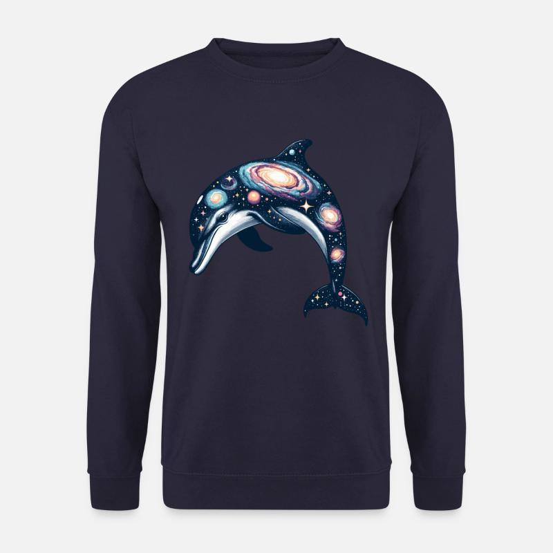 Dolphin Space Galaxy Universe - Unisex Sweatshirt - navy