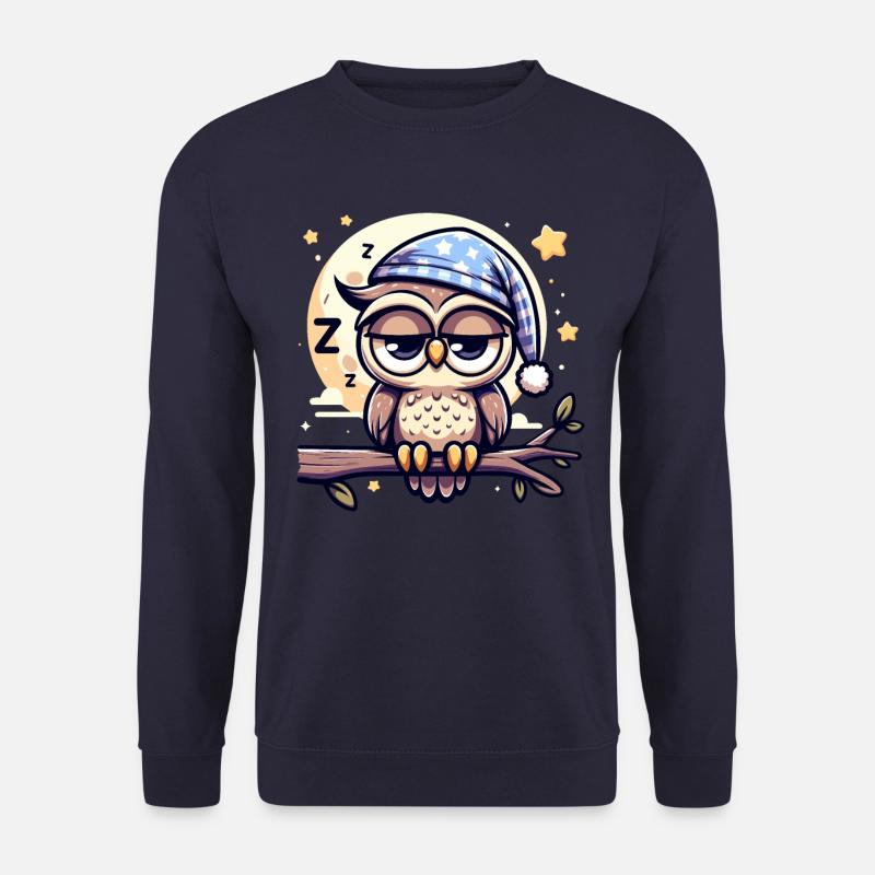 Eule Schlummertrunk Schlafeule Vollmond - Unisex Pullover - Navy