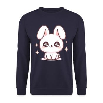 Rabbit Bubble Tea Kawaii - Unisex Sweatshirt - navy - Front - Alina (178cm) & Michal (187cm)