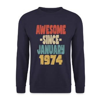 Fantastischer Januar 1974 - Unisex Pullover - Navy - Vorne - Alina (178cm) & Michal (187cm)