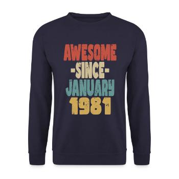 Fantastischer Januar 1981 - Unisex Pullover - Navy - Vorne - Alina (178cm) & Michal (187cm)