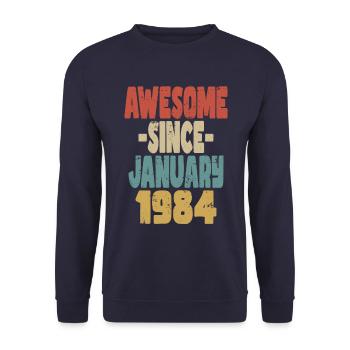 Génial janvier 1984 - Sweat-shirt Unisexe - marine - Devant - Alina (178cm) & Michal (187cm)