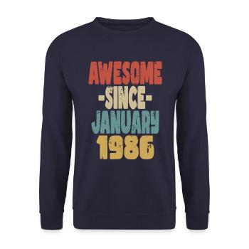Génial janvier 1986 - Sweat-shirt Unisexe - marine - Devant - Alina (178cm) & Michal (187cm)