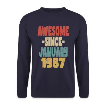 Génial janvier 1987 - Sweat-shirt Unisexe - marine - Devant - Alina (178cm) & Michal (187cm)