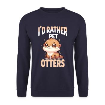 Adorable loutre oeuvre parfaite pour loutre mignonne - Sweat-shirt Unisexe - marine - Devant - Alina (178cm) & Michal (187cm)