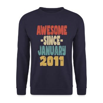 Awesome January 2011 - Unisex Sweatshirt - navy - Front - Alina (178cm) & Michal (187cm)