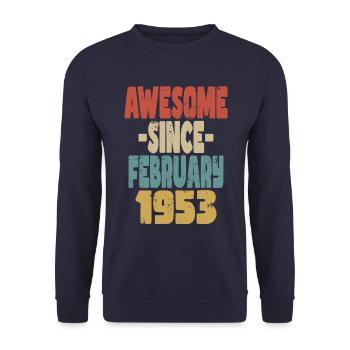 Ehrfurchtgebietender Februar 1953 - Unisex Pullover - Navy - Vorne - Alina (178cm) & Michal (187cm)