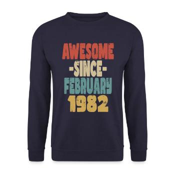Awesome February 1982 - Unisex Sweatshirt - navy - Front - Alina (178cm) & Michal (187cm)