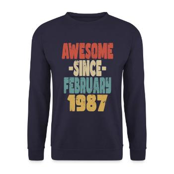 Awesome February 1987 - Unisex Sweatshirt - navy - Front - Alina (178cm) & Michal (187cm)