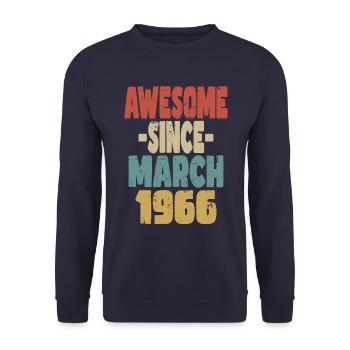 Awesome March 1966 - Unisex Sweatshirt - navy - Front - Alina (178cm) & Michal (187cm)