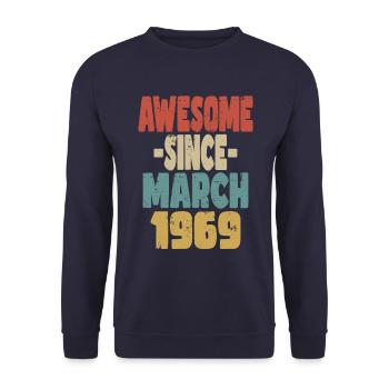 Génial mars 1969 - Sweat-shirt Unisexe - marine - Devant - Alina (178cm) & Michal (187cm)