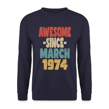 Fantastischer März 1974 - Unisex Pullover - Navy - Vorne - Alina (178cm) & Michal (187cm)