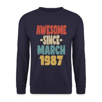 Awesome March 1987 - Unisex Sweatshirt - navy - Front - Alina (178cm) & Michal (187cm)