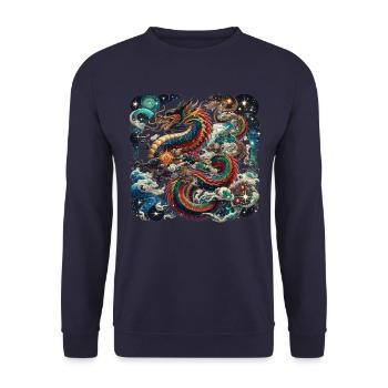Dragon Chinese Zodiac - Unisex Sweatshirt - navy - Front - Alina (178cm) & Michal (187cm)