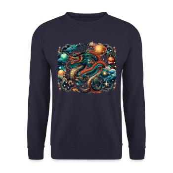 Dragon astrologie du zodiaque chinois - Sweat-shirt Unisexe - marine - Devant - Alina (178cm) & Michal (187cm)