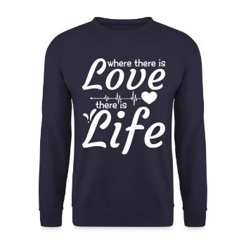 Love Quote Romantic Inspirational Message Life - Unisex Sweatshirt - navy - Front - Alina (178cm) & Michal (187cm)