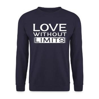 Love Without Limits Romantic Inspirational Quote - Unisex Sweatshirt - navy - Front - Alina (178cm) & Michal (187cm)