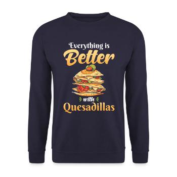 Quesadilla Lover Cuisine mexicaine Passionné de cuisine Foodie - Sweat-shirt Unisexe - marine - Devant - Alina (178cm) & Michal (187cm)