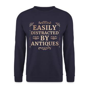 Antique Collector Enthusiast Antiquing - Unisex Sweatshirt - navy - Front - Alina (178cm) & Michal (187cm)