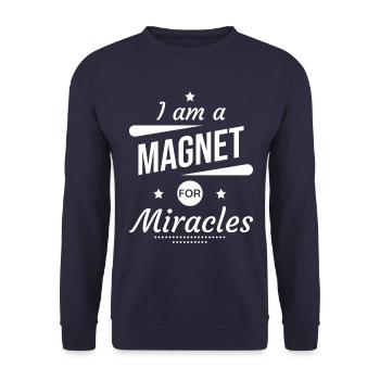 Positive Affirmationen Inspirierendes Zitat - Unisex Pullover - Navy - Vorne - Alina (178cm) & Michal (187cm)