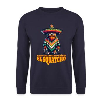 El Squatcho Western Bigfoot Mexican Sasquatch - Unisex Sweatshirt - navy - Front - Alina (178cm) & Michal (187cm)