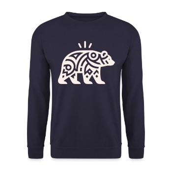 Ours du zodiaque amérindien - Sweat-shirt Unisexe - marine - Devant - Alina (178cm) & Michal (187cm)