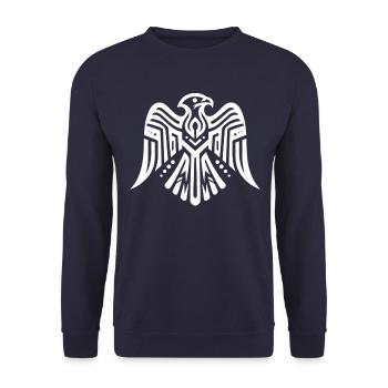 Faucon zodiaque amérindien - Sweat-shirt Unisexe - marine - Devant - Alina (178cm) & Michal (187cm)