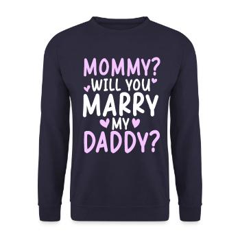 Maman veux-tu te réjouir mon papa - Sweat-shirt Unisexe - marine - Devant - Alina (178cm) & Michal (187cm)