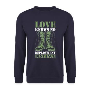 Deployment Distance Military Deployment Item - Unisex Sweatshirt - navy - Front - Alina (178cm) & Michal (187cm)