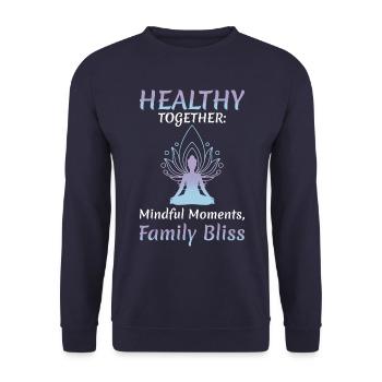 Yoga Familie Achtsam Inspirierend - Unisex Pullover - Navy - Vorne - Alina (178cm) & Michal (187cm)