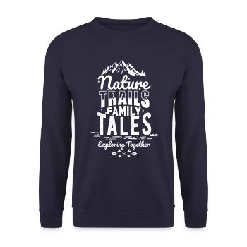 Wandern Wanderer Familienausflug - Unisex Pullover - Navy - Vorne - Alina (178cm) & Michal (187cm)